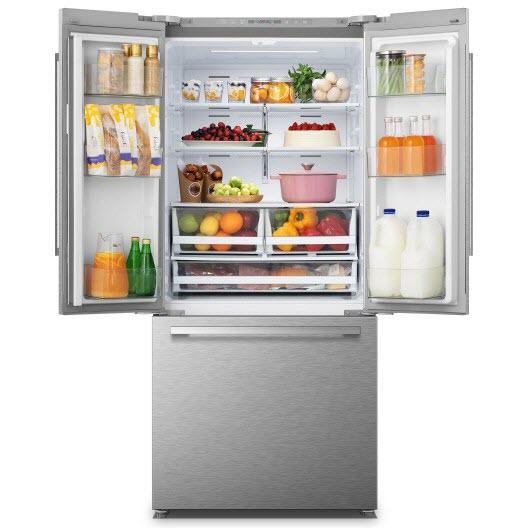 Hisense 30-inch, 20.8 cu.ft. Freestanding French 3-Door Refrigerator with LED Lighting RF210N6AHE IMAGE 3