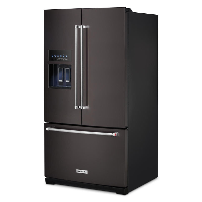 KitchenAid French 3-Door Refrigerator with External Water and Ice Dispensing System KRFF577KBS IMAGE 4