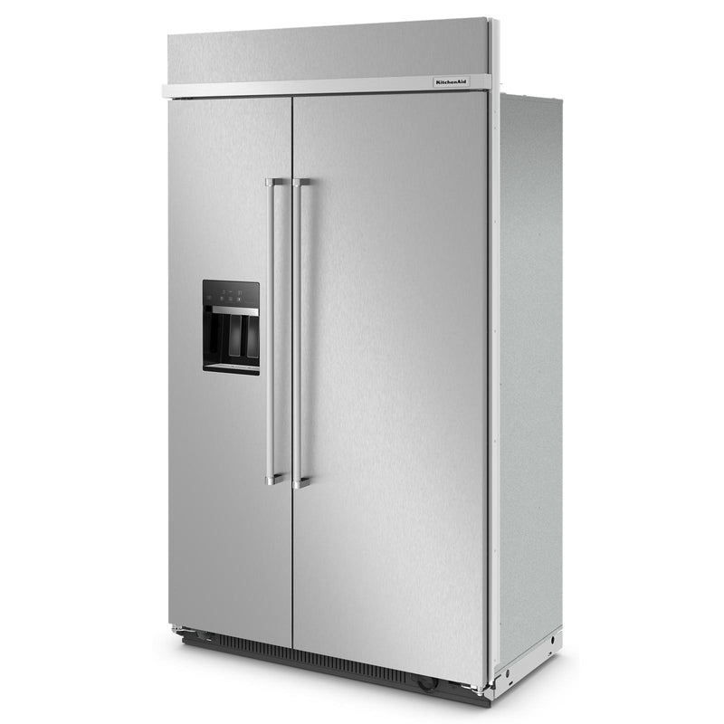 KitchenAid 48-inch, 29.4 cu. ft. Built-in Side-by-Side Refrigerator with External Water and Ice Dispensing System KBSD708MSS IMAGE 3