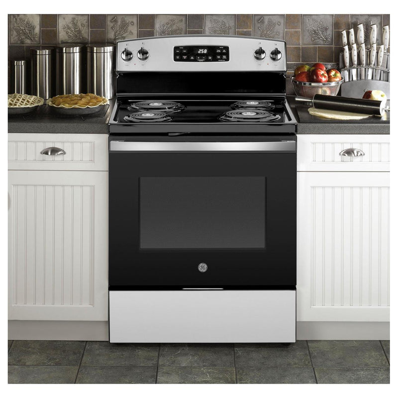 GE 30-inch Freestanding Electric Range with Self-Clean Oven JB258RTSS IMAGE 4